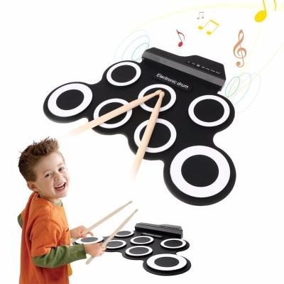 China Protective Silicone Factory Wholesale Digital Drum Silicone Musical Study Playing Tape Recorder Roll Up Drum For Kids And Adult for sale