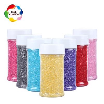 China Festive & Party Factory Direct Mix Color Edible Candy Sugar Polished 15 Mesh Rainbow Sugar Crystal in 85g Bottle for Bakery Decoration for sale