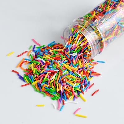 China Sprinkles reasonable price hot sale wholesale sprinkles manufacturer edible dark rainbow colorful jimmies for cake decorations 2mm for sale