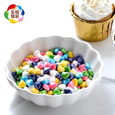 China For Bakery Decorating Factory Mix Color Edible Confetti Rainbow Direct Bulk Heaped Pearlized Hearts In 500g Bottle Bakery Decorating Ingredients for sale