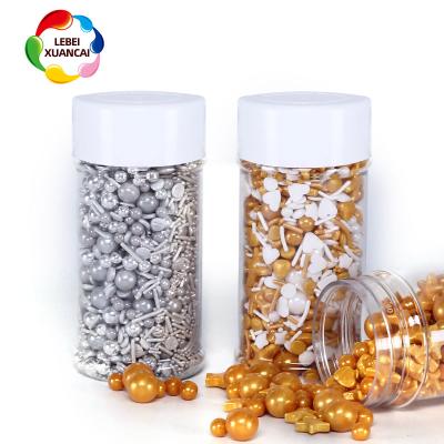 China Festive & Party Gold and Silver Color Artificial Sugar Beads Edible Baking Ingredients Maker and Natural Dye for Cake Decorating for sale