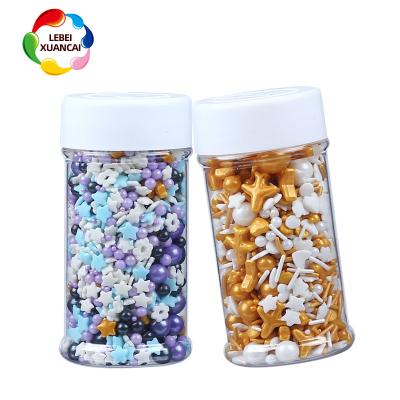 China Festive & Part 6 Factory Color Confetti Candy Rainbow Direct Mix Edible Tablets In 85g Bottle Bakery Decorating Ingredients for sale