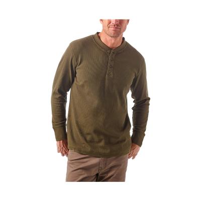 China Anti-Wrinkle Mens Long Sleeve Fashion T Shirt With Round Collar And Three Buttons Mens Casual T Shirt for sale