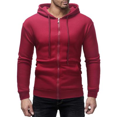 China Wholesale High Quality Anti-wrinkle Zipper Up Hoodies Plus Size Mens Hoodies Sweatshirts Plain White Mens Hoodie for sale