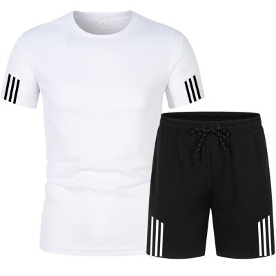 China QUICK DRY Men's T-shirt Suit+ Shorts Summer Breathable Casual T-shirt Set Suit Set Male Sports Suit for sale