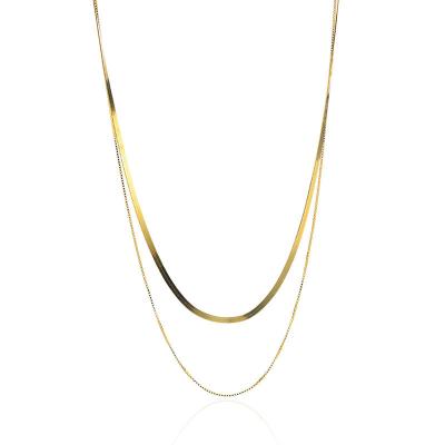 China New Fashionable Double Layer Clavicle Pendant Necklace 18k Gold Plated 925 Sterling Sliver Necklace for sale