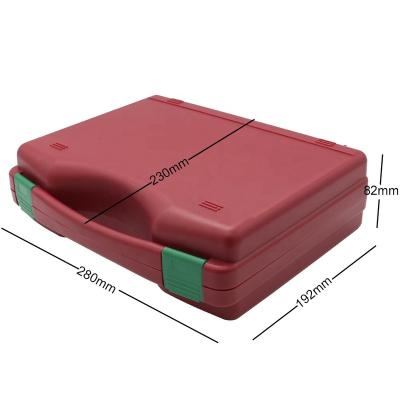 China Portable Good Price Chinese Free Sample Dark Red Injection Molding Plastic Cosmetic Case Carry GPS Box With Foam for sale