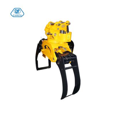 China Efficient Log Grapple Mini Excavator Turning Wood Grapple Timber Grapple Hydraulic Rotator for sale