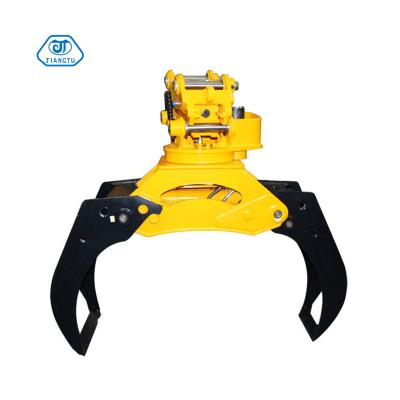 China Truss Construction Machinery Parts Turning Light Wood Grapple For Excavator for sale