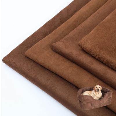 China Wholesale 100%Poly Faux Leather Upholstery Home Textile Knitted Suede Microfiber Suede Fabric For Sofa And Shoes for sale