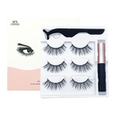 China High Quality Lightweight Thick Magnetic Eyeliner Lashes Wholesale Custom Private Label 3d Packaging Magnetic Eyelashes for sale