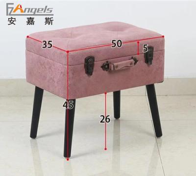 China Metal Base Storage Ottoman Wood Stools Ottoman Metal Base Support for sale