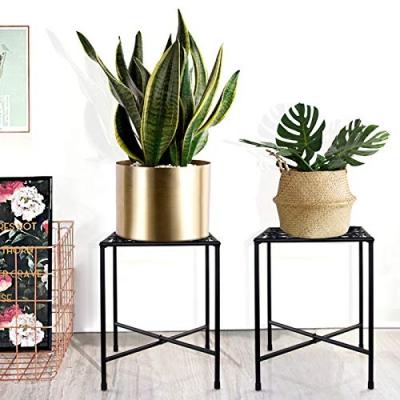 China Customized Folding Minimalist 8Inch Diameter Planter Flower Plant Pot Metal Bracket Wall Mounted Standing Racks Hang Hanger Shelf Rings for sale