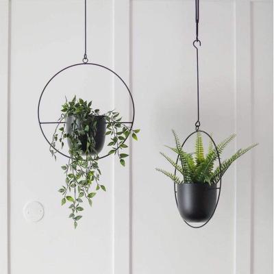 China Minimalist Hanging Planters with Hooks and Chains Metal Wall Flower Pot Socket Planters Modern Minimalist and Ceiling Planter Hanger for sale