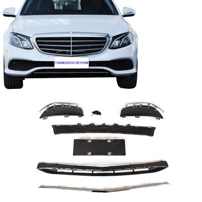 China Facelift Body Parts Front Bumper Tow Hook Cover Grill Strip License Plate Auto Parts For Benz E Class W213 2016+ 2138850300 2138850174 2138850274 2 for sale