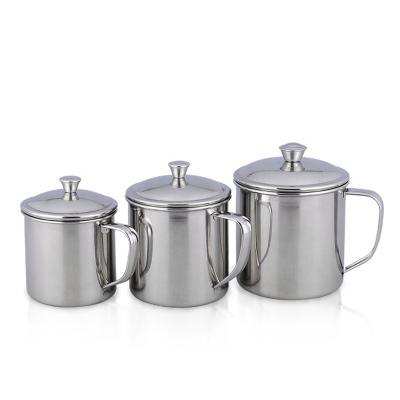 China Viable Factory Custom Travel Metal Water Coffee Mug 304 Stainless Steel Mug Camping Mug With Lids for sale