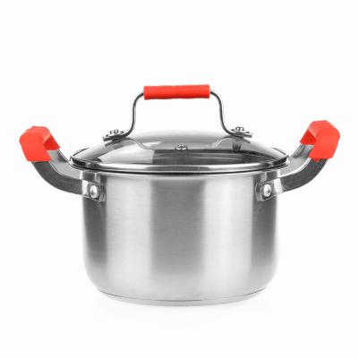 China Newest viable double lid bottom commercial glass cookware cooking pots stainless steel soup pot hot pot soup for sale