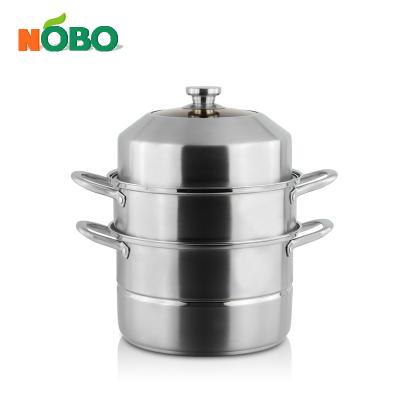 China Restaurant Sustainable Cooking Gas Cooking Pot 3 Layer 304 Stainless Steel Large Food Steamer Pot for sale