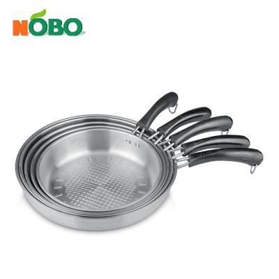 China Sustainable Custom Cheap Chinese Kitchen Used Stock Deep Frying Saute Pans Stainless Steel Frying Pan Sets for sale