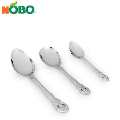 China Viable Wholesale Dessert Dinner Table Spoon Metal Stainless Steel Serving Spoon For Food for sale