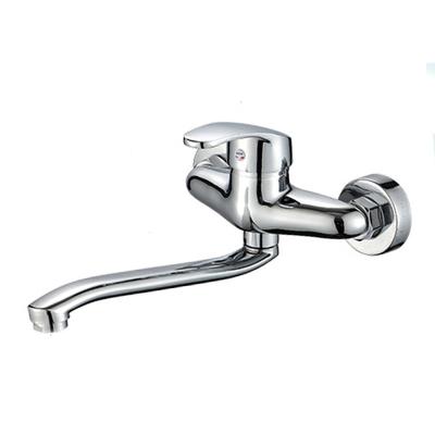 China KWM301-Tengbo Modern Wall Mounted Cold And Hot Brass Faucet Long Neck Wall Mounted Kitchen Faucet Mixer Taps for sale