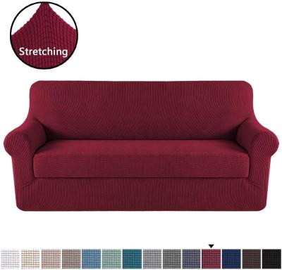 China Modern High Quality Jacquard Sofa Cover 2 Pieces Stretch Sofa Cover Slipcover With Seat Cushion For 4 Seat for sale