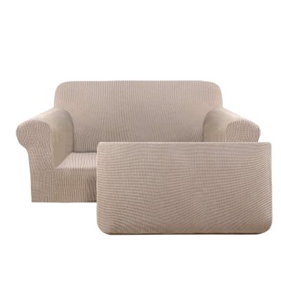 China Modern 2 Piece Loveseat Cover Stretch Furniture Cover Feature 2 Seater Jacquard Spandex Sofa Cover for sale