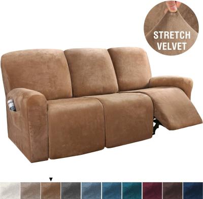 China Modern 3 Layer Sofa Cover Quality Slipcover Velvet Sofa Recliner Recliner 8 Pieces Sofa Cover For Recliner for sale