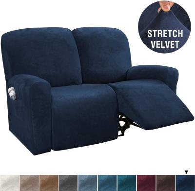 China 6-Pieces Modern Loveseat Recliner Covers Velvet Stretch Recliner Couch Covers For 2 Cushion Sofa Slipcovers Furniture Covers for sale