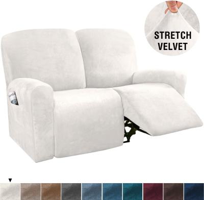 China Modern Luxury Velvet Loveseat Recliner Cover Form Fitted Sofa Cover Recliner Covers For Sofa Recliner for sale