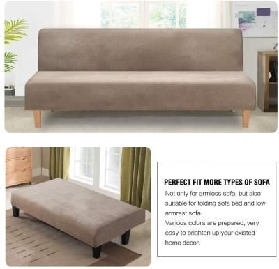 China Modern Luxury Velvet Sofa Bed Covers High Quality Stretch Armless Sofa Cover Universal Fitted Sofa Cover for sale