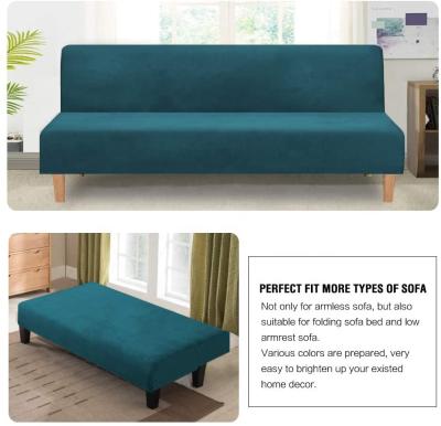 China Modern Luxury Velvet Sofa Bed Covers High Quality Sofa Cover Armless Futon Furniture Protector Covers for sale