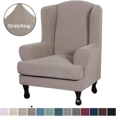 China High Modern Wing Chair Slipcovers Jacquard Fabric Sofa Cover For Wing Chair Stretch Wing Back Chair Cover 2-Piece for sale