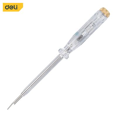 China Carbon Steel Deli Electric Tools DL8002 100-500V Voltage Test Screwdriver Pen Electrican Voltage Tester for sale