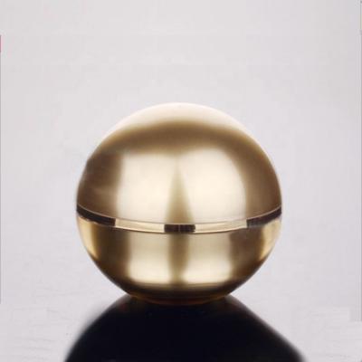 China Skin Care Cream wholesale luxury 50g acrylic matte golden color ball shape face cream jar for sale