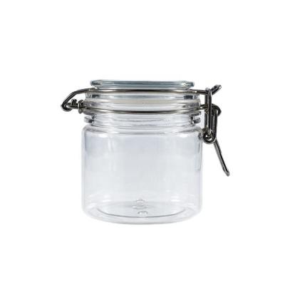 China Canned Food wholesale top quality 300ml 10oz plastic leak proof jar with stainless steel for sale