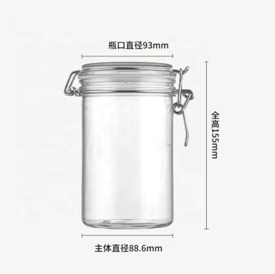 China Airtight Popular trend 750ml airtight container clear pet plastic jar for sale