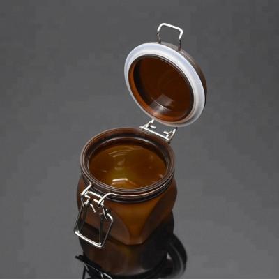 China Cosmetic body scrub kilner jar gift kilner wire lock clip amber top jar for bath salt cream cleansing lotion face for sale