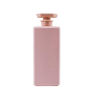 China HDPE Luxury Pink BEAUTY PACKAGING 750ML 25OZ Color Shape Shampoo Hair Conditioner Bottle Square Bottle With Pump for sale