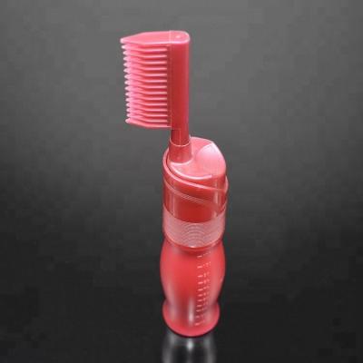 China Hair care 110ml plum color HDPE material comb bottle for hair dyeing cheap price for sale