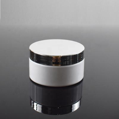 China Hot Sale 200ml 7oz Wide Mouth Skin Care Cream Body Scrub Cream Plastic White Jar With Silver Lid for sale