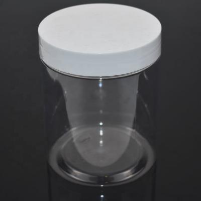 China 600ML Clear Empty Eye Cream 20Oz Round Shape Plastic Jar For Tiramisu, Cookie, Candy, Nut for sale