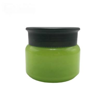 China Skin care cream 50ML green refillable pp mud/cosmetic jar with lid, round jar for cosmetic, cream, exfoliating scrub for sale