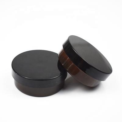 China Free Sample 80ml PP Skin Care Brown Color Round Shape Body Butter Cream Jar Container for sale