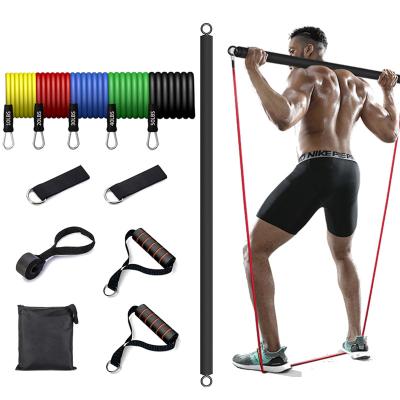 China 11pcs Resistance Band With Strength Training Bar Body Set 35X10X10 Cm for sale