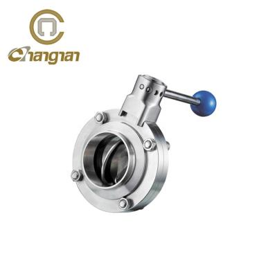 China general food grade stainless steel t316 butterfly valve with butt weld connection for sale