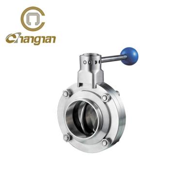 China SS304 316L Sanitary General Manual Stainless Steel Welding Butterfly Valve for sale