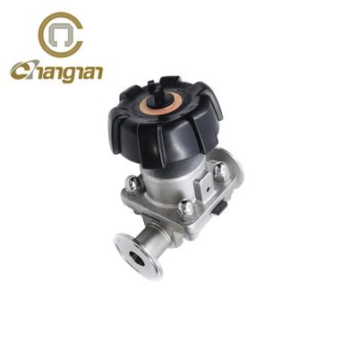 China General SS316L DIN DN40 PTFE EPDM Tri Flange Sanitary Manual Diaphragm Valves for sale