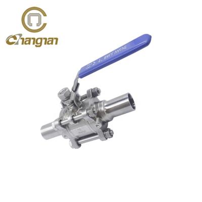 China 3 Pieces Ball Valve 1/2 Inch General Sanitary Stainless Steel Welding SS304 SS316L for sale