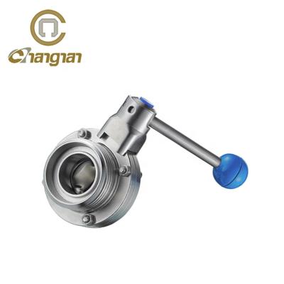 China SS304 Male Thread 3/4 Inch Stainless Steel General Sanitary Butterfly Valve for sale